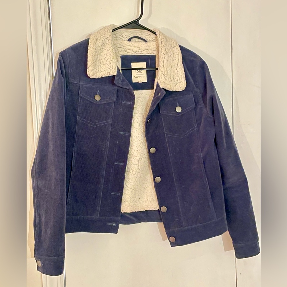 Ripcurl Blue Corduroy Sherpa Jacket
